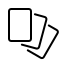 A back outline icon of three cards on a transparent background